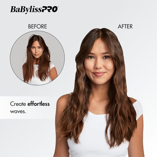 BabylissPRO Triple Barrel Waver - Porcelain Ceramic Styling Tool in Black