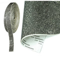 qiipii 3 Yards Crystal Black Self Adhesive Rhinestone Strips +11.81x9.45 Inch Large Jet Black Bling Gems Rhinestone Sheet Ribbon Sticker Wrap Roll Tape for Crafts DIY Arts Crafting Car Phone Decor