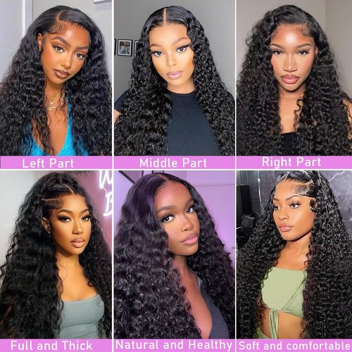 PXTPXT Glueless Wigs Human Hair Pre Plucked Pre Cut Wear and Go Glueless Wig 13x4 HD Deep Wave Lace Front Wigs Human Hair for Black Women Frontal Wigs with Natural Hairline 180% Density 12 Inch