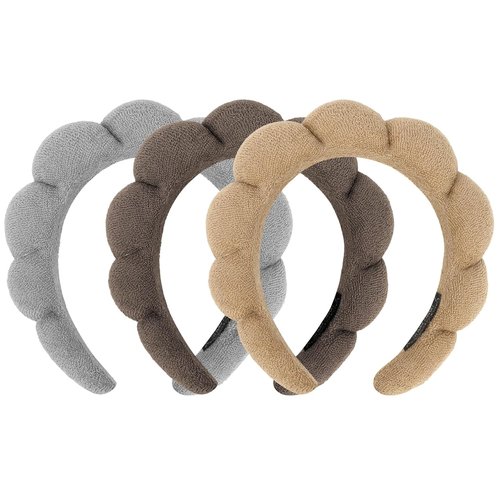 Skiennix Terry Cloth Spa Headbands - Soft Makeup Headbands for Skincare Routine | 3 Pack