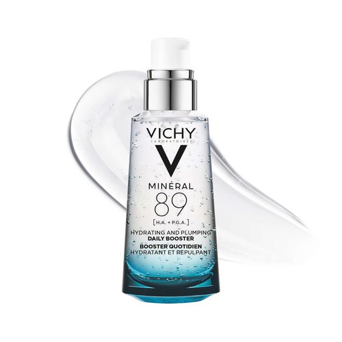 VICHY Mineral 89 Booster, Pure Hyaluronic Acid Serum for Face with Polyglutamic Acid for Skin Barrier Repair, Plumps & Hydrates, Lightweight Hydrating Serum, Oil-Free, Non-Sticky, 1.7 Fl Oz