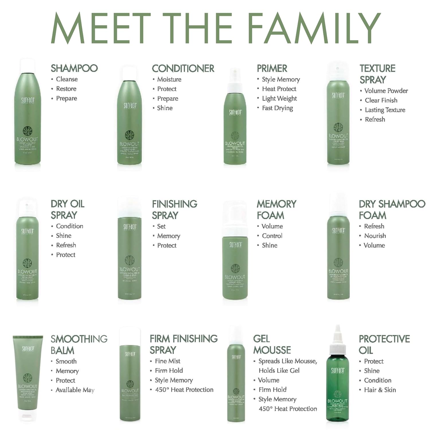 Surface Hair - Blowout Shampoo | Organic Heat-Resistant Formula with Babassu Oil for Lasting Results