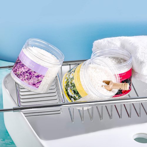 spa luxetique Bath Salts, 8pcs Bath Salts Gift Set with Argan Oil, Bath Bombs, Wooden Scoop, Epsom Salt for Soaking in Lavender, Rose, Chamomile Scent, Mother's Day Gifts, Christmas Gifts for Her