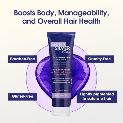 One 'n Only Shiny Silver Hair Mask - Deep Conditioning Treatment for Blonde & Gray Hair - Restores Shine & Repairs Damage (8.5 oz)