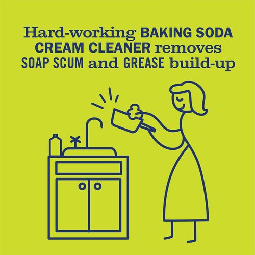 Mrs. Meyer's Clean Day Baking Soda Cream Cleaner - Cuts Grease & Scratch-Free Polish, Lemon Verbena, 16 Fl Oz