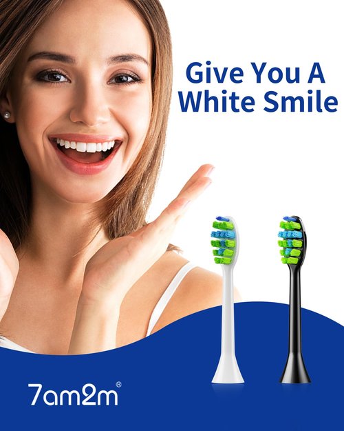7AM2M AM100/AM105/AM111 Electric Toothbrush Brush Heads x 8 for 7AM2M Electric Toothbrush ONLY (White)
