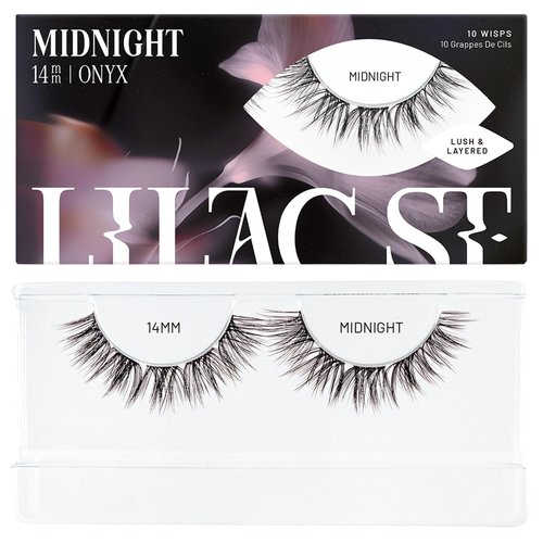Lilac St - Midnight Dramatic Faux Eyelash Clusters (14mm) - Dark & Lush - DIY Lash Extension Wisps - Lightweight & Lifelike - Lasts 10 Days - Cruelty Free, Vegan, Women Founded - 10 Lashes