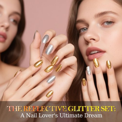 NXJ INFILILA Glitter Gel Nail Polish Set, 3 Colors Gold Silver Rose Gold Reflective Metallic Gel Polish, Holographic Sparkle Long-Lasting Soak Off UV LED Cured Gels for Salon DIY Manicure