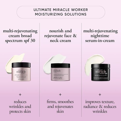 Philosophy Ultimate Miracle Worker Face & Neck Cream - Nourishing Retinol, Ceramides & Pro-Collagen Peptides - Smooths Fine Lines & Wrinkles