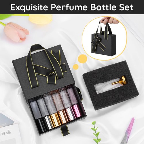 Segbeauty Travel Atomizer, 6pcs 10ML Glass Perfume Sprayer Set with Gift Box, Empty Travel Cologne Dispenser Mini Spray Bottle for Perfume Toiletries Cosmetic