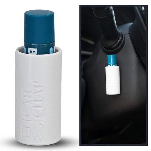 CarChap Lip Balm Holder - Original Mess-Free Car Lip Gloss Organizer | USA Made, Patent Pending, White