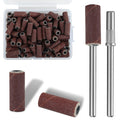 Vnjaoi 120 Pcs 3mm Small Sanding Bands with 2Pcs Small Mandrel Bit for Nail Drill, Fine Upgrade Design Mini Nail Sanding Bands for Acrylic Nails Gel Removing Shaping, Manicure Nail Salon Use (180#)