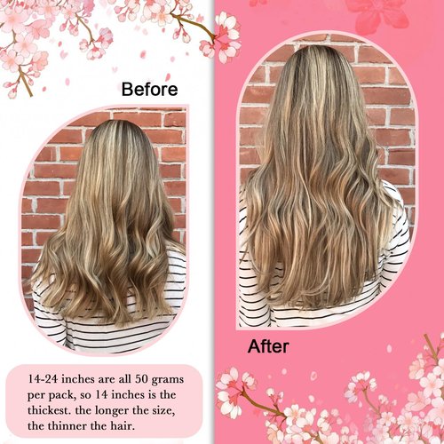 Kpvxxve Micro Ring Hair Extensions Human Hair Micro Loop Human Hair Extensions 1g/Strand 50g Natural Hair Micro Bead Hair Extension (#8/613 Ash Brown Mix Bleach Blonde, 16inch)