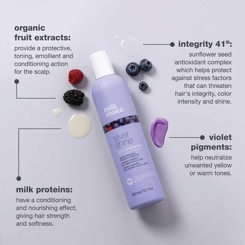milk_shake Silver Shine Shampoo - Light Purple Formula for Radiant Blonde Hair