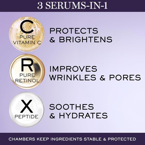 Lancôme Rénergie C.R.x. Triple Serum Retinol - Anti-Aging Formula with Pure Retinol & Vitamin C - Targets Wrinkles & Pores for All Skin Types