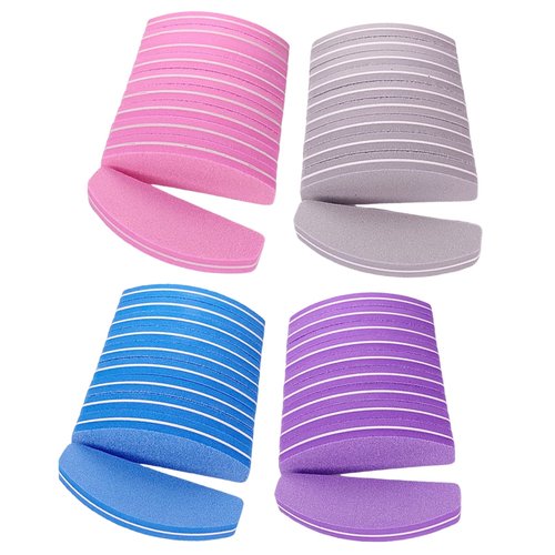 Nail Buffers (40 pcs), Buffer Block Nail Files Bulk for Acrylic Nails and Natural Nails Double Sided 100/180 Grit Portable Washable Sanding Buffing Buffers Arc Shape (40Pcs Multicolor)