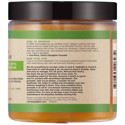 Carol's Daughter Mimosa Hair Honey Shine Pomade - Nourishing Shea Butter & Rosemary Oil for Curly Hair, 8 fl oz