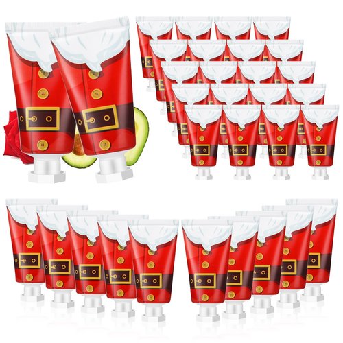 Heigble 30 Pcs Holiday Hand Cream Bulk Winter Gifts for Women Christmas Party Favors Mini Hand Lotion Set 1.1 Fl oz Travel Size for Dry Skin Women Mom Coworkers(Santa Belt)