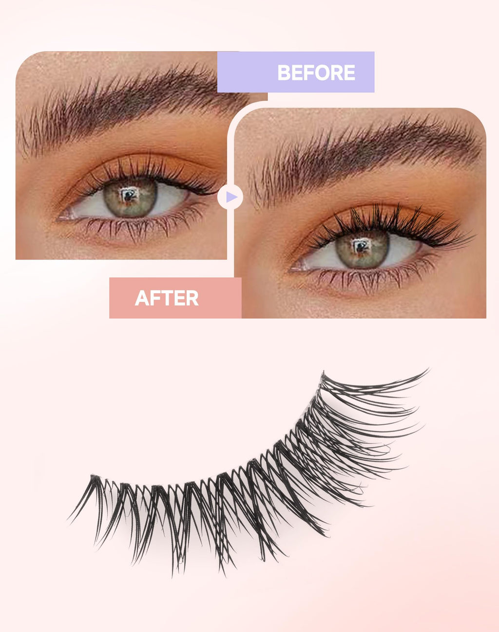 Wispy Natural Lashes Flared False Eyelashes Fluffy Fake Lashes Flared-06