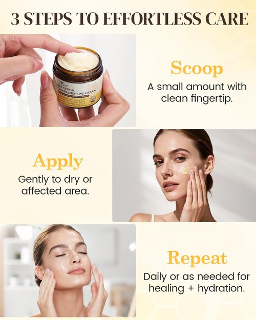 GAJUANR Bee Venom Moisturizing Cream, All-in-One Nourishing Cream with Hyaluronic Acid, Lightweight Texture for Daily Use, 60g * 2PCS