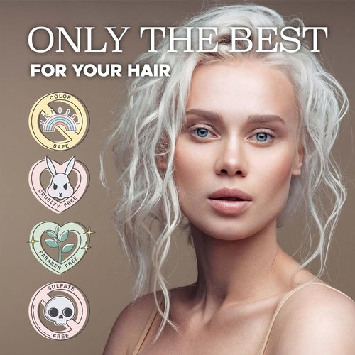 Luseta Color Brightening Shampoo for Silver & Gray Hair - Eliminates Brassiness, Moisturizes & Adds Shine (16.9oz)