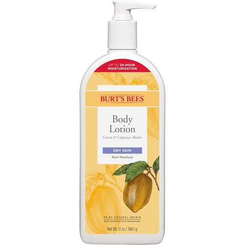 Burt's Bees Body Lotion - Nourishing Butter Formula for Dry Skin with Cocoa & Cupuaçu, 12 Oz