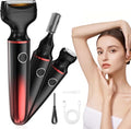 Electric Razors for Women, 3 in 1 Womens Electric Leg Shaver Cordless Painless Facial Hair Removal for Arms, Underarms, Eyebrows Bikini Trimmer, Portable and Safe Wet and Dry Use Women Shaver