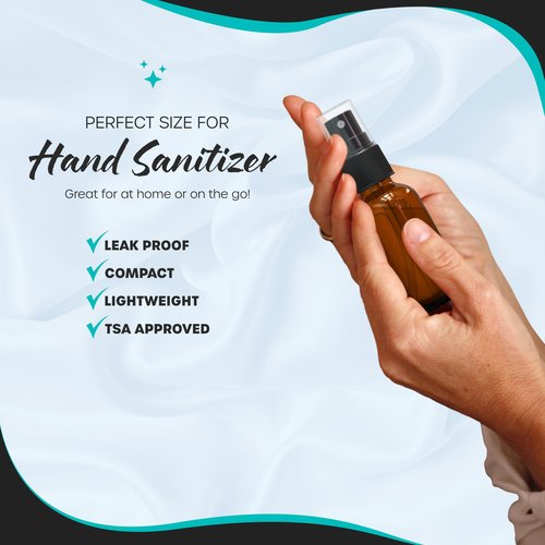 Nevlers Amber Glass Spray Bottles Small 1 Oz 48 PK | Mini Spray Bottle Set w/Amber Bottles, Shrink Wrap, Labels, Marker, Funnel & Brush | Travel Size Mist Bottle For Use as Oil Mister & Hair Mister