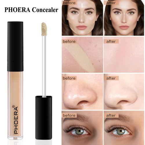 PHOERA Foundation,3 PCS Contour Stick Makeup Kit, Shades with Highlighter, Blush and Bronzer Contour Stick for Sculpt the Cheeks (102+Fair-Light Contour/Nude+#03,#09,#12)