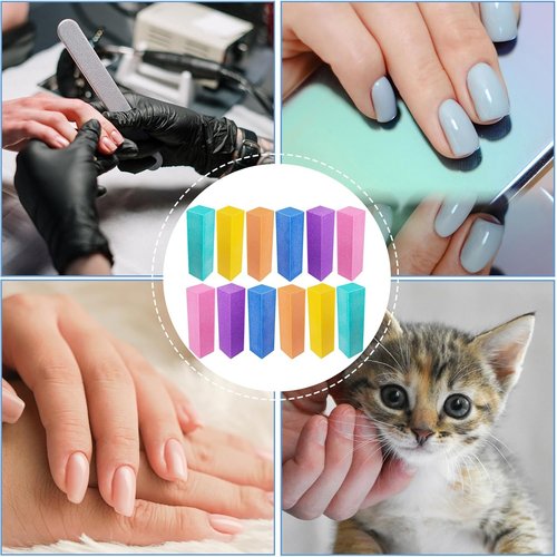 Skiennix Nail Buffer Block Set - 12 Pcs 4-Sided Sanding Buffers for Gel & Acrylic Nails | Professional Manicure Polisher
