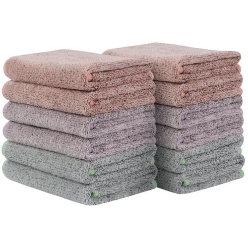 SINLAND Microfiber Face Cloths Highly Absorbent Washcloths Soft Feel Fingertip Towels Multi-Purpose Wash Cloths for Bathroom, Gym, Hotel, Spa and Kitchen, 12Inch x 12Inch