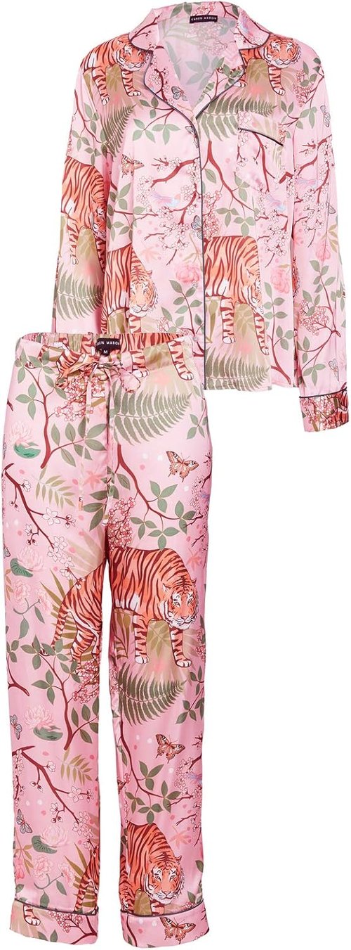 Karen Mabon Women's Pajama Set - Tiger Blossom Design for Ultimate Comfort & Style