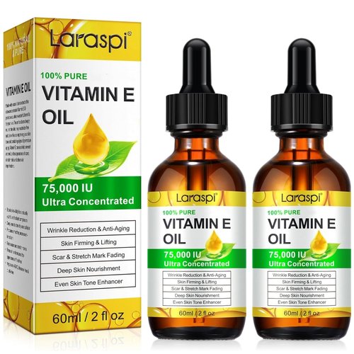 laraspi Vitamin E Oil, Pure Vitamin E Oil for Skin, Face, Scars, Body, for Moisturizing Dry Skin, 4 Oz