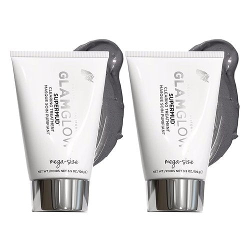 Glamglow SUPERMUD Instant Clearing Treatment Face Mask - Acne-Prone Skin & Oil Control | Activated Charcoal, BHA & AHAs