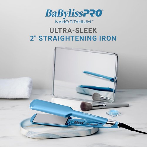 BabylissPRO Nano Titanium Hair Straightener - Ultra-Sleek Flat Iron for All Hair Types