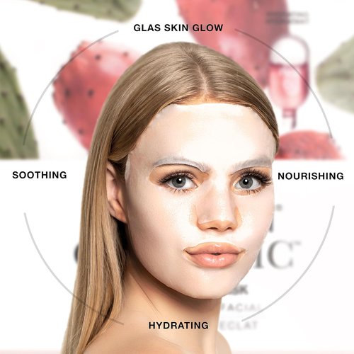 STARSKIN Orglamic Pink Cactus Sheet Mask - Hydrating & Firming 2-Step Treatment for All Skin Types | 1x25g