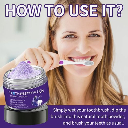 2PCS Mineral Powder for Rooth Restoration, Strengthens Gums, Teeth White Freshens Breath Mineral Powder, Natural Teeth Restoration