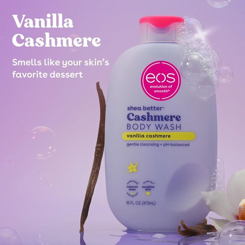 EOS Body Wash - Moisturizing Vanilla Creamy Gel with Shea Butter & Vitamin E | 16 fl oz