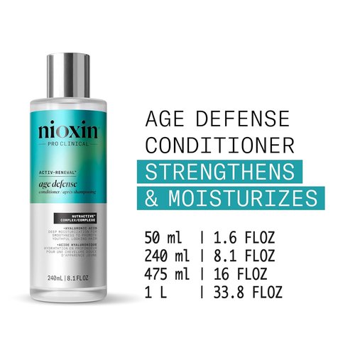 Nioxin Age Defense Conditioner - Strengthening & Moisturizing Formula with Hyaluronic Acid | Paraben & Sulfate-Free