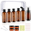 Wowang Travel Bottles for Toiletries 10 Pack 3.4oz Travel Size Containers TSA Approved Leak Proof Shampoo and Conditioner Bottles Plastic Squeeze Bottle Traveling Essentials Accessories(Brown)