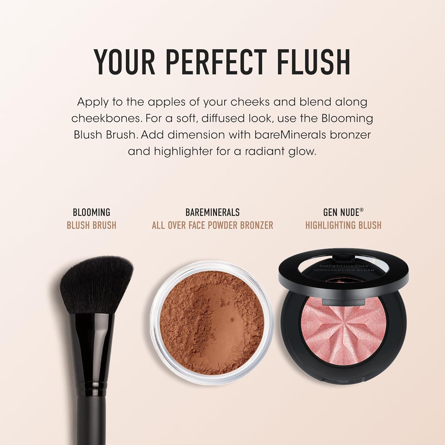 bareMinerals Loose Mineral Powder Blush - Buildable Coverage, Naturally Luminous, Talc-Free, Vegan, All Skin Types