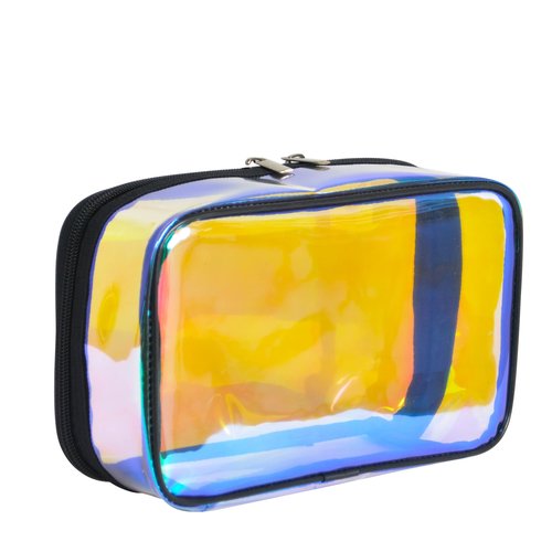 Jula Vance Iridescent TPU Travel Cosmetic Makeup Bag Holographic Clear Makeup Kit Organizer Pouch Waterproof Toiletry Organizer Case