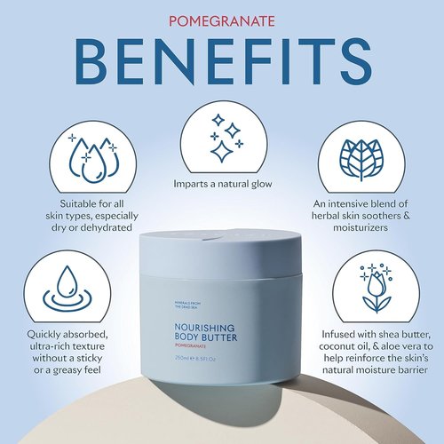 SEACRET Dead Sea Body Butter - Ultra-Rich Moisturizing Cream with Shea Butter & Coconut Oil, 8.5 fl. oz.