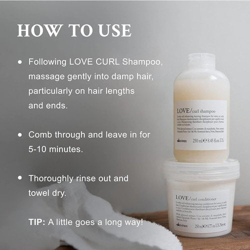 Davines LOVE Curl Conditioner - Enhance Curly & Wavy Hair | Weightless Volume & Softness
