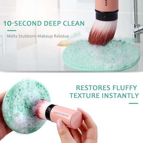 Norate Makeup Brush Cleaner - Gentle Formula Deep Clean Solution & Cleansing Pad Set | 2 Pieces