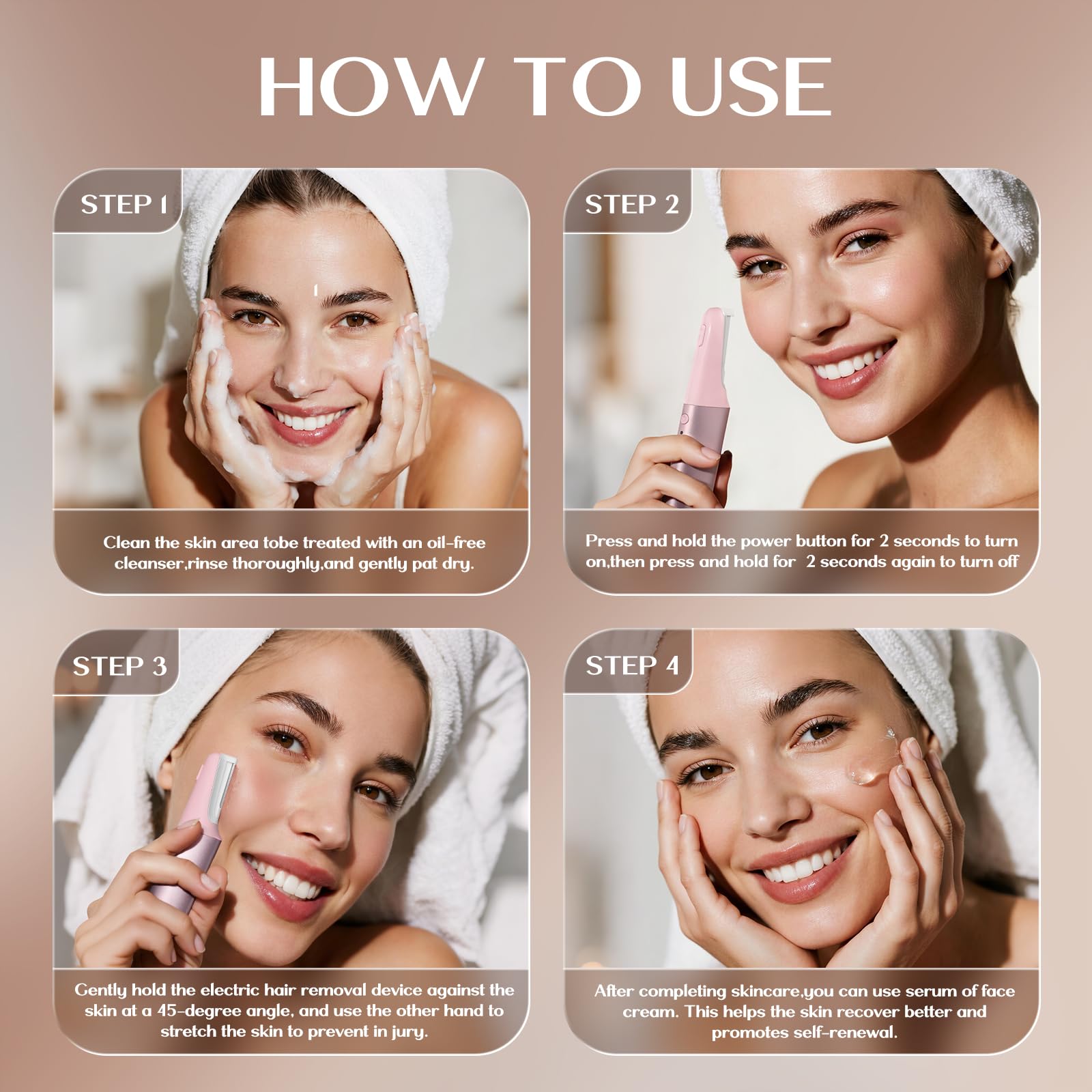 WLU Dermaplane Razor for Women Face with 10 Replaceable Blades, Dermaplaning Tool for Face to Remove Facial Hair & Peach Fuzz, Sonic Dermaplaning Tool for Women, Dermaplane Razor(Pink)