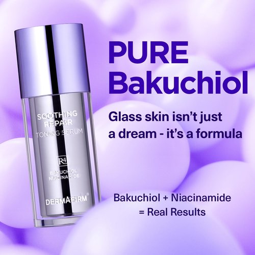 DERMAFIRM Bakuchiol Retinol Serum - Soothing Daily Skin Care with Niacinamide & Peptides for Sensitive Skin | R4 Glass Skin Toning Serum