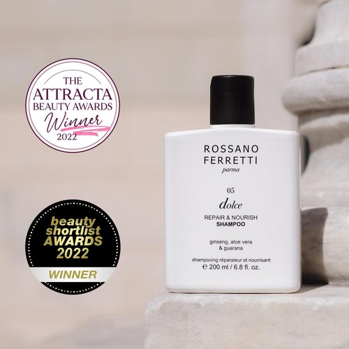 Rossano Ferretti Dolce Nourishing Shampoo for Dry, Damaged Hair, Hydrates and Repairs with Hyaluronic Acid | Sulfate Free, Luxury, Vegan | 6.8 Fl Oz