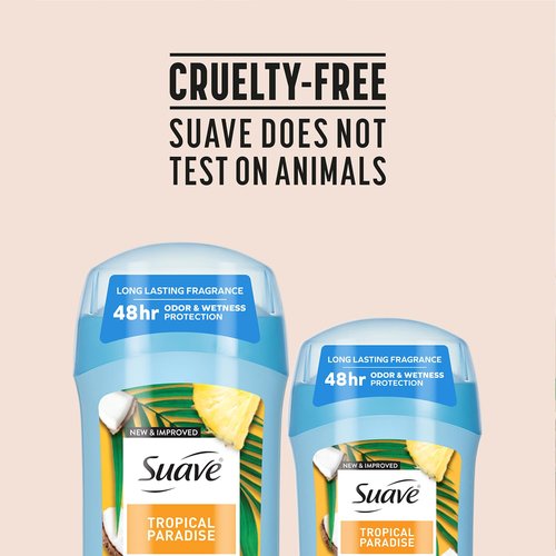 Suave Antiperspirant Deodorant for Women, Tropical Paradise 2-Size Variety Pack – Anti-Staining Invisible Solid, Talc-Free (2 Piece Set)