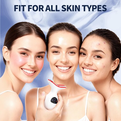 Red Light Therapy for Face, Multifunctional Face Massager with Micro-Current, LED Light Therapy & Vibration, at-Home Skin Care Face Sculpting Tool for Wrinkles, Micro-Current Facial Beauty Device